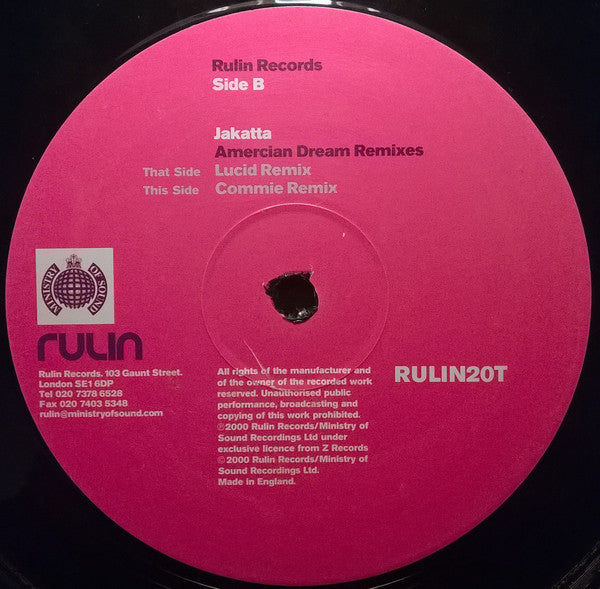 Jakatta : American Dream (Remixes) (12")