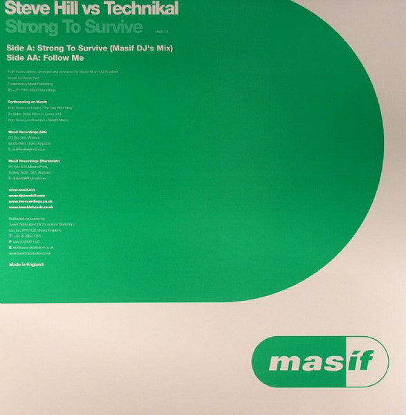 Steve Hill Vs Technikal : Strong To Survive (12")