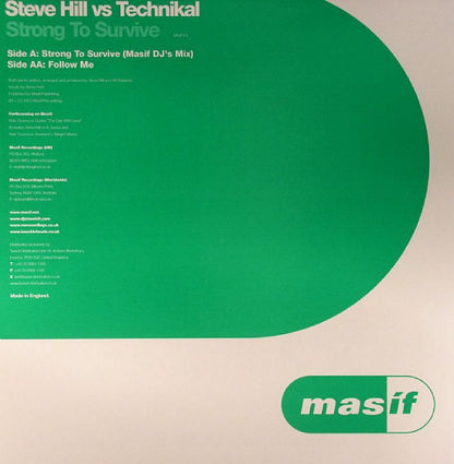 Steve Hill Vs Technikal : Strong To Survive (12")
