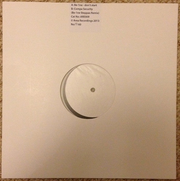 Be-1ne : Don't Start / Security (Remix) (12", Ltd, Num, W/Lbl)