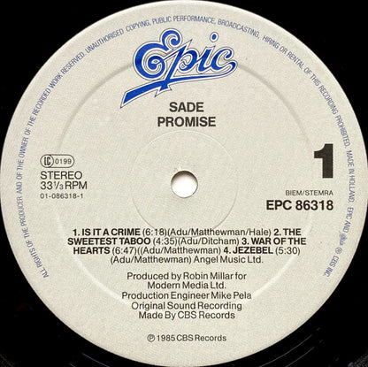 Sade : Promise (LP, Album, Whi)