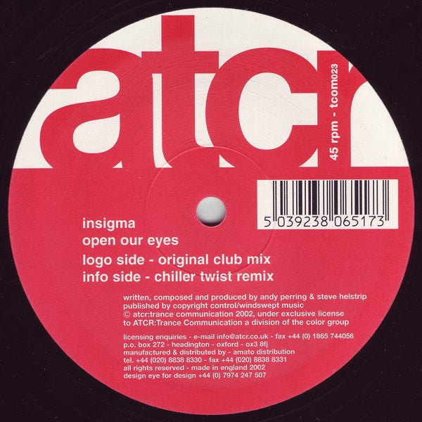 Insigma : Open Our Eyes (12")