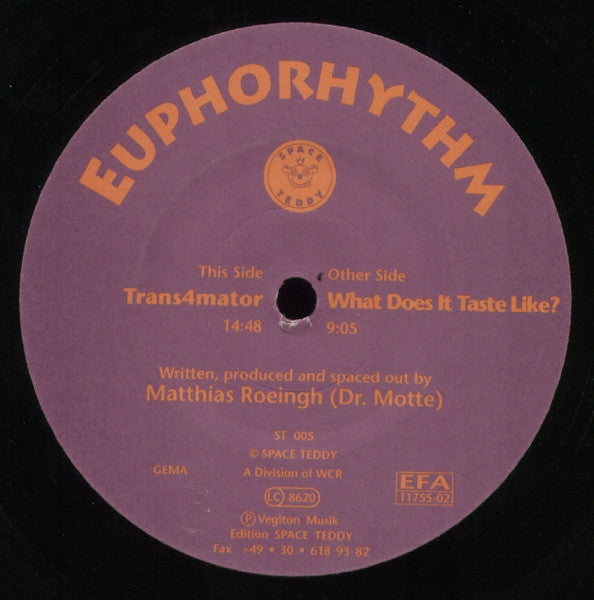 Euphorhythm : Trans4mator / What Does It Taste Like? (12", Single)