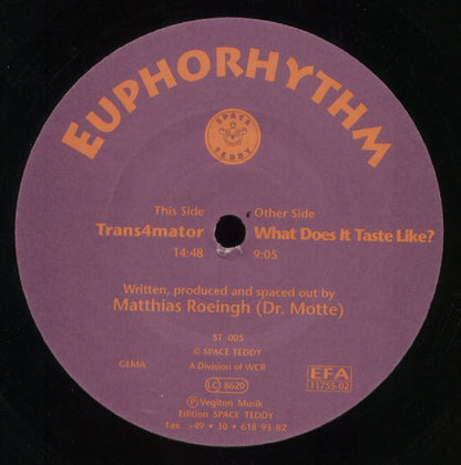 Euphorhythm : Trans4mator / What Does It Taste Like? (12", Single)