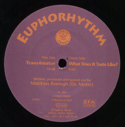 Euphorhythm : Trans4mator / What Does It Taste Like? (12", Single)