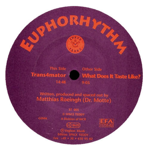 Euphorhythm : Trans4mator / What Does It Taste Like? (12", Single)
