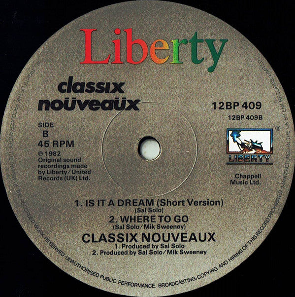 Classix Nouveaux : Is It A Dream (12")