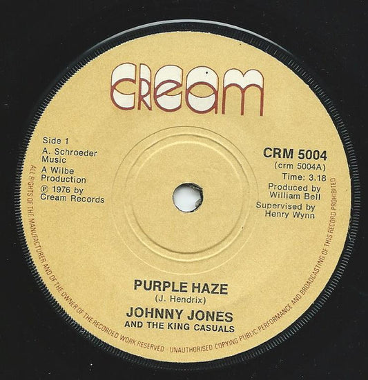 Johnny Jones And The King Casuals : Purple Haze (7", RE)