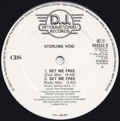 Sterling Void : Set Me Free (12")