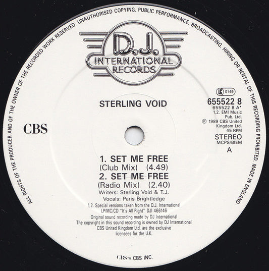 Sterling Void : Set Me Free (12")