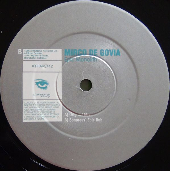 Mirco de Govia : Epic Monolith (12")