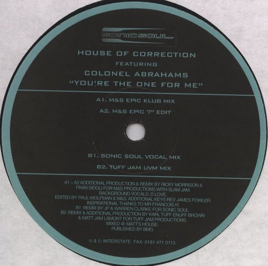 House Of Correction Featuring Colonel Abrams : You're The One For Me (12")