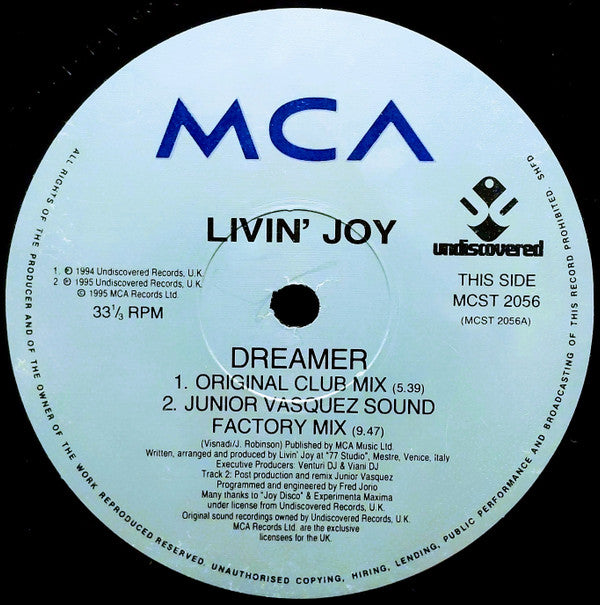 Livin' Joy : Dreamer (12")