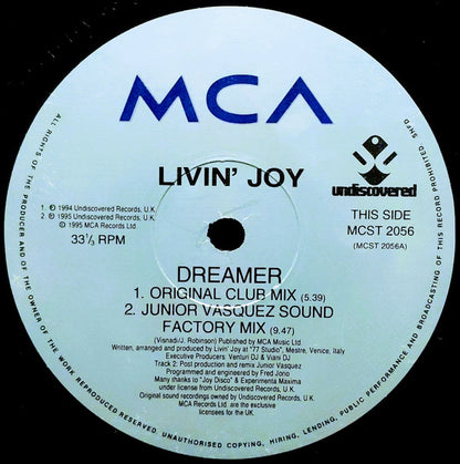Livin' Joy : Dreamer (12")