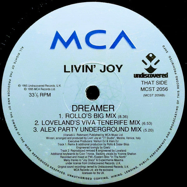 Livin' Joy : Dreamer (12")