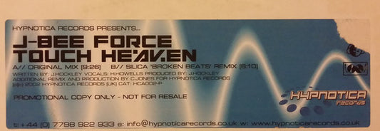 J-Bee Force : Touch Heaven (12", Promo, W/Lbl)