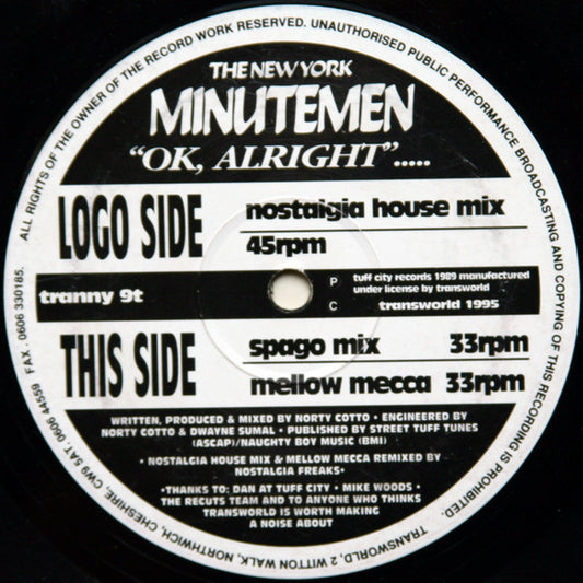 The New York Minutemen : OK, Alright...... (12")