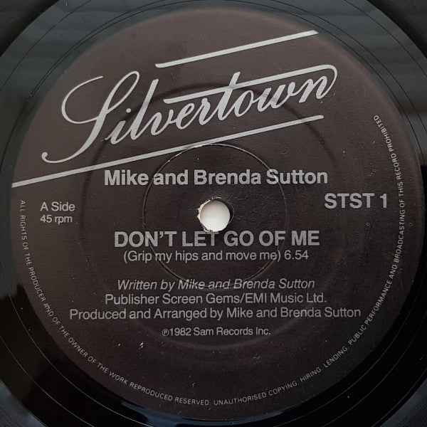 Mike & Brenda Sutton : Don't Let Go Of Me (Grip My Hips And Move Me) (12")