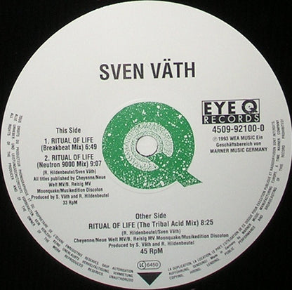 Sven Väth : Ritual Of Life (Ritual Mixes) (12")