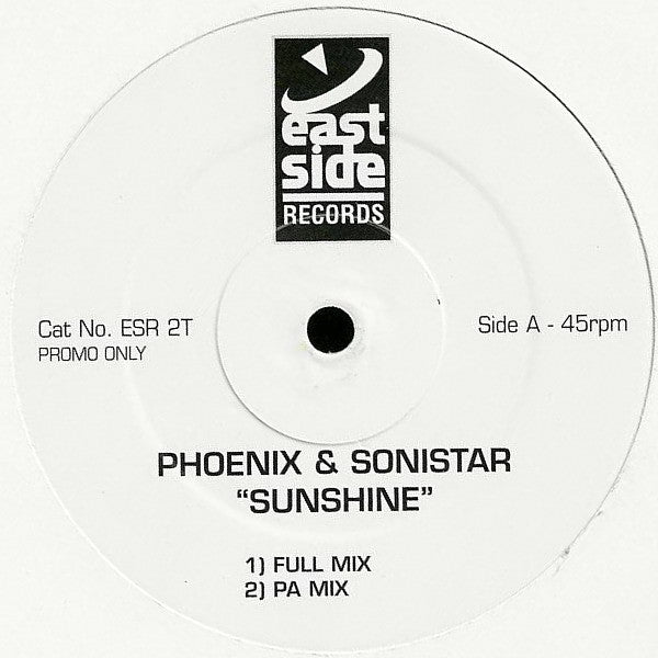 DJ Phoenix & Sonistar : "Sunshine" (12", Promo)
