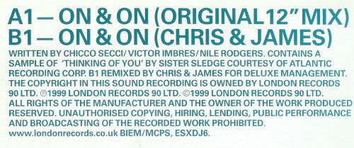 Hurricane : On & On (12", Promo)