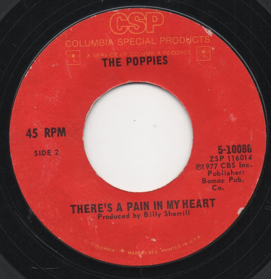 The Poppies (3) : My Love And I / There's A Pain In My Heart (7", Single, RE)