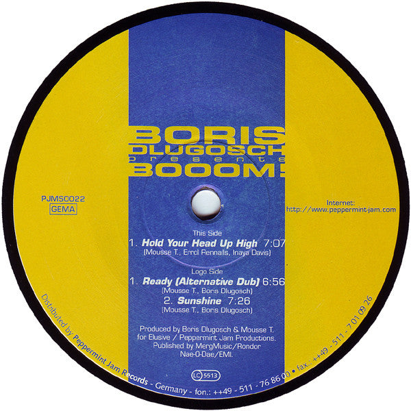 Boris Dlugosch Presents Booom! : Hold Your Head Up High (12")