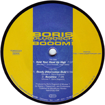 Boris Dlugosch Presents Booom! : Hold Your Head Up High (12")