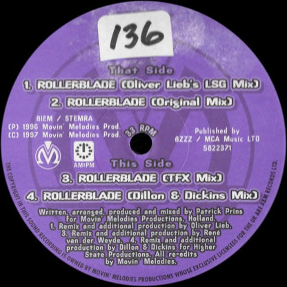 Movin' Melodies : Rollerblade (12")