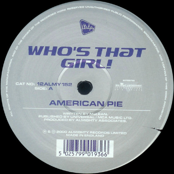 Who's That Girl! : American Pie / Like A Prayer (12")