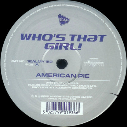 Who's That Girl! : American Pie / Like A Prayer (12")