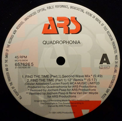 Quadrophonia : Find The Time (Part 1) (12")