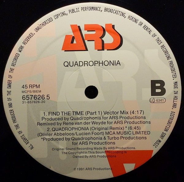 Quadrophonia : Find The Time (Part 1) (12")