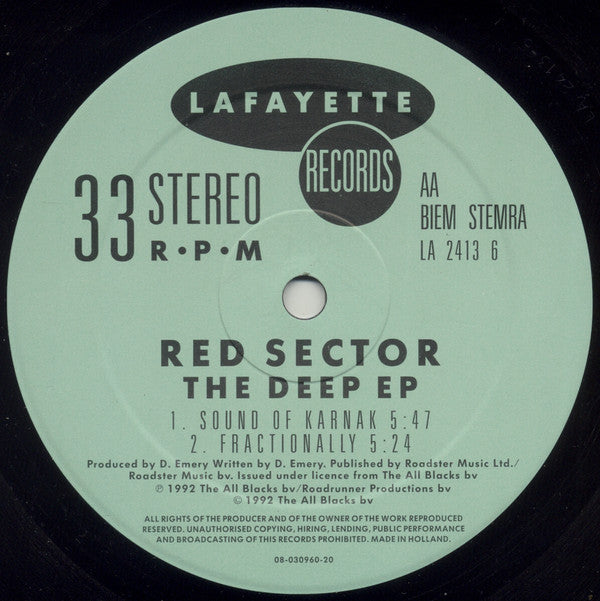 Red Sector : The Deep EP (12", EP)