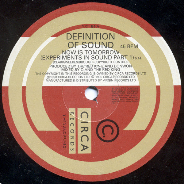 Definition Of Sound : Now Is Tomorrow (12")