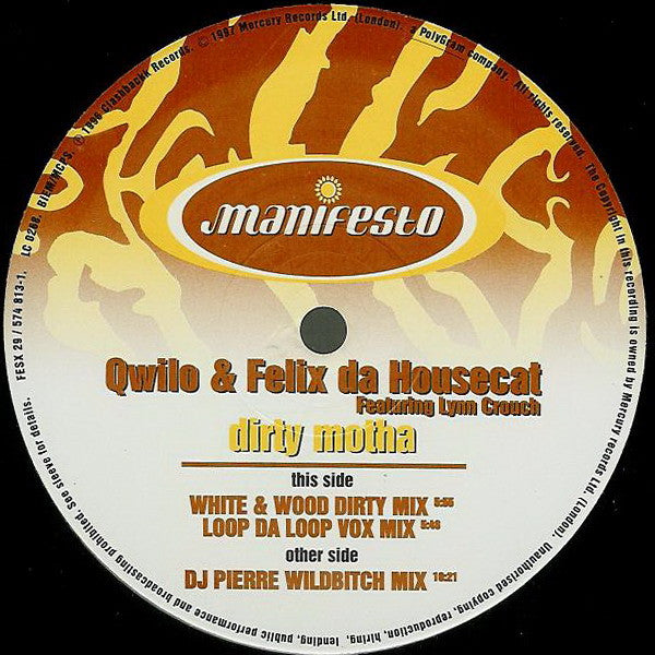 Qwilo & Felix Da Housecat Featuring Lynn Crouch : Dirty Motha (12")