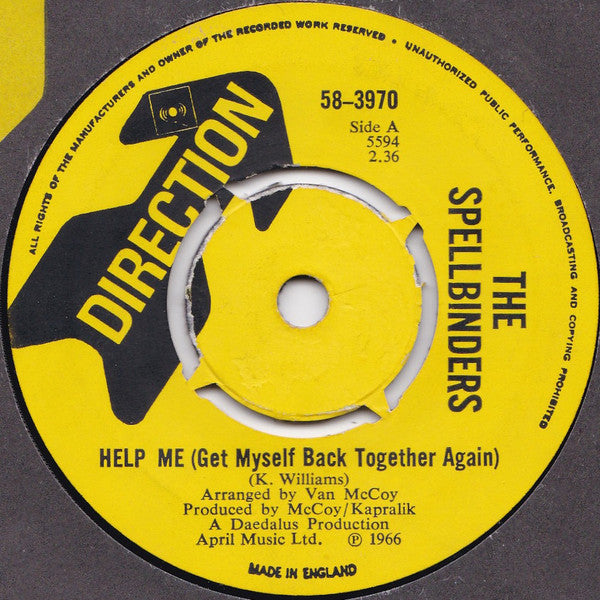 The Spellbinders : Help Me / Chain Reaction (7", Single, 4-p)