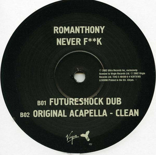 Romanthony's Nightvision : Never F**k (12")
