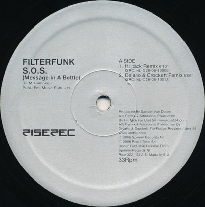 Filterfunk : S.O.S. (Message In A Bottle) (12")