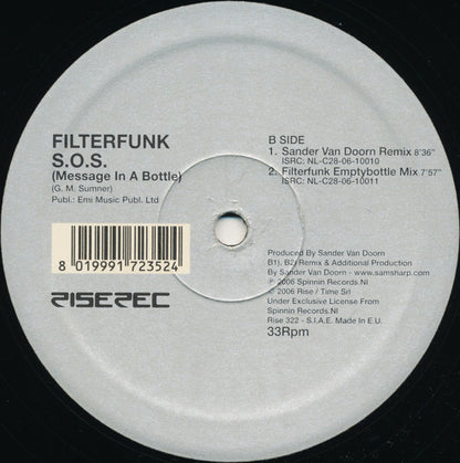 Filterfunk : S.O.S. (Message In A Bottle) (12")