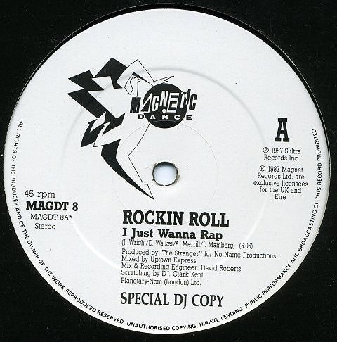 Rockin Roll : I Just Wanna Rap (12", Promo)