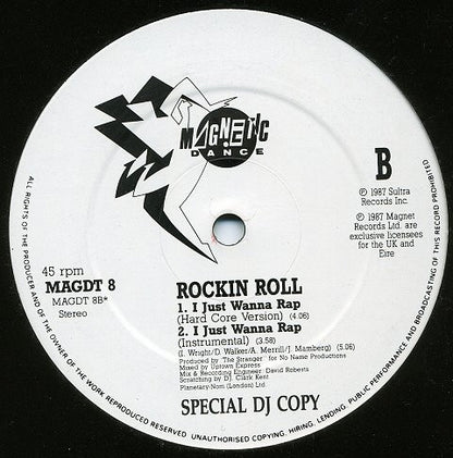 Rockin Roll : I Just Wanna Rap (12", Promo)