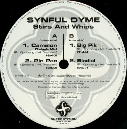 Synful Dyme : Stirs And Whips (12")