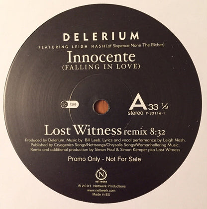 Delerium : Innocente (Falling In Love) (2x12", Promo)