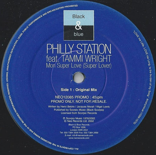 Philly Station : Mon Super Love (Super Lover) (12", Promo)