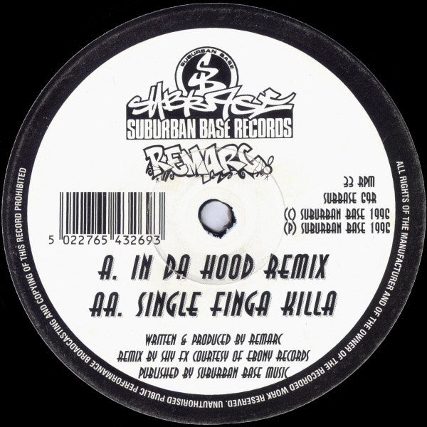 Remarc : In Da Hood (Remix) / Single Finga Killa (12")