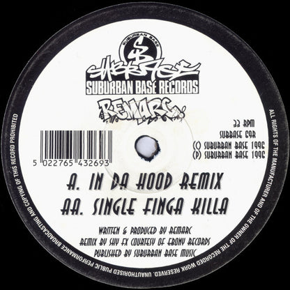 Remarc : In Da Hood (Remix) / Single Finga Killa (12")