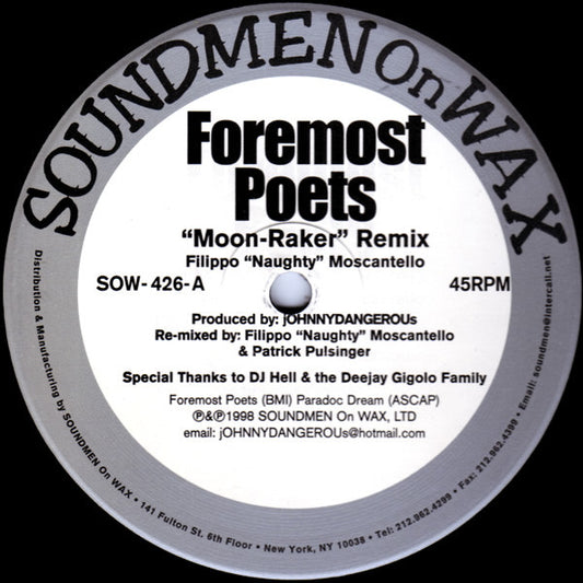 Foremost Poets : Moon-Raker Remix (12")