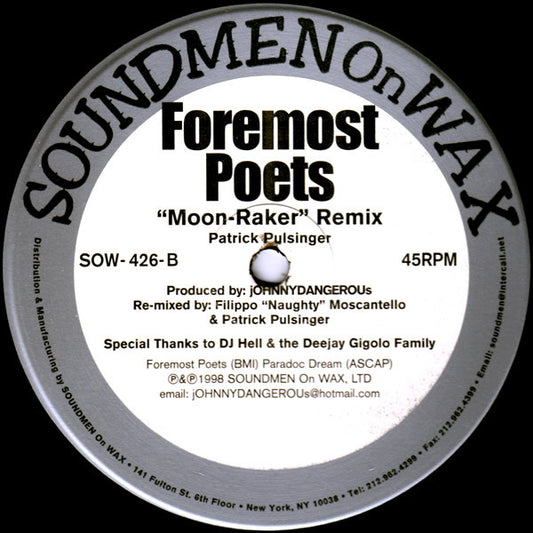 Foremost Poets : Moon-Raker Remix (12")