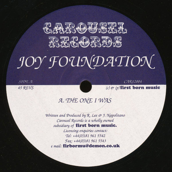 Joy Foundation : The One I Was / Till Your Soul Feels Free (12")